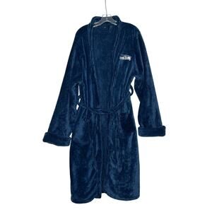 Seattle Seahawks Adults Navy Plush Robe Sz L/XL NWOT